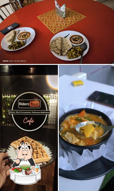 Hot and sour soup at Riderz Hub Cafe