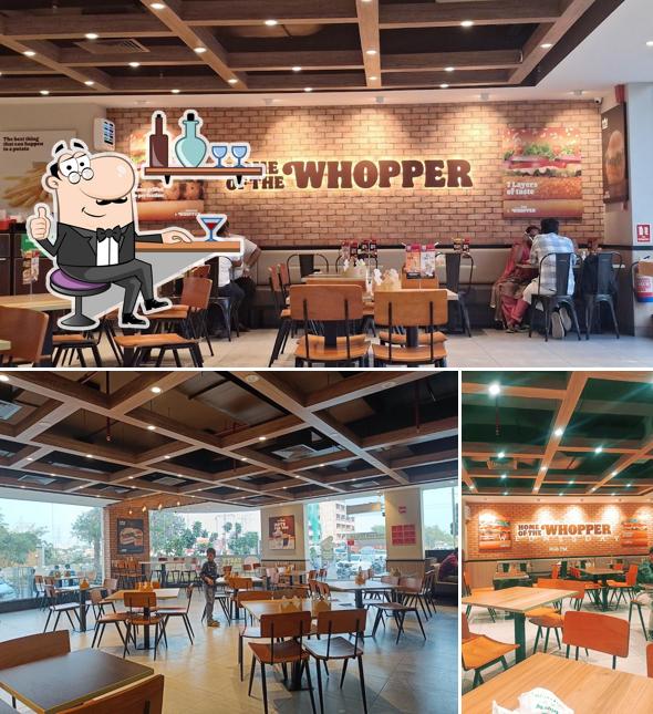 Take a seat at one of the tables at Burger King
