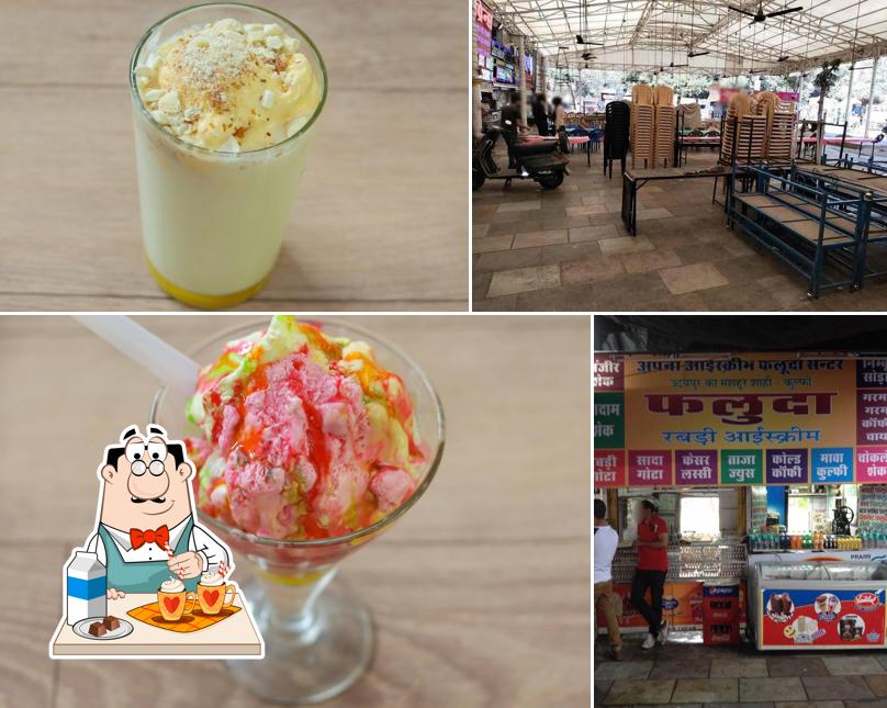 Enjoy a drink at Apna Ice Cream Parlor
