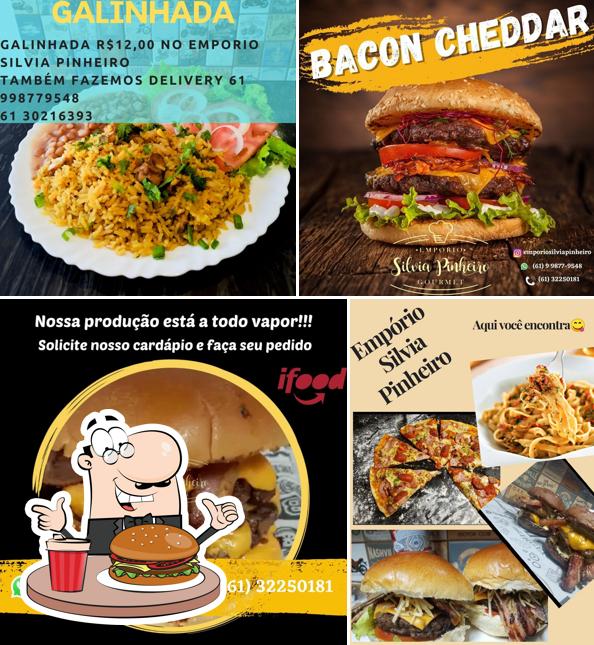 Os hambúrgueres do PIZZARIA EMPÓRIO SILVIA PINHEIRO irão saciar diferentes gostos