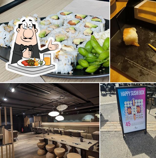 Sushi Shop Fribourg si caratterizza per la cibo e interni