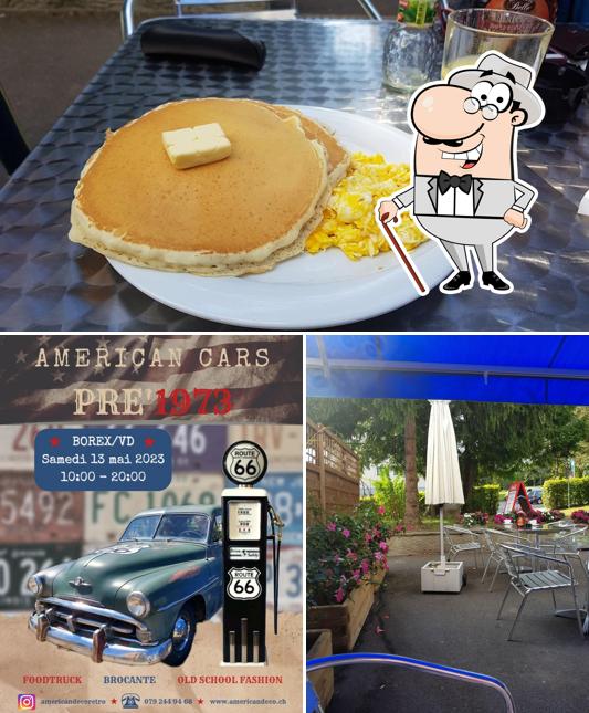 La esterno e cibo del ristorante