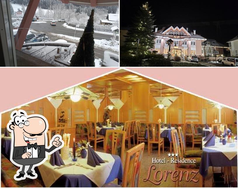 Tra le varie cose da Hotel Residence Lorenz Ristorante Bar Pizzeria si possono trovare la esterno e interni