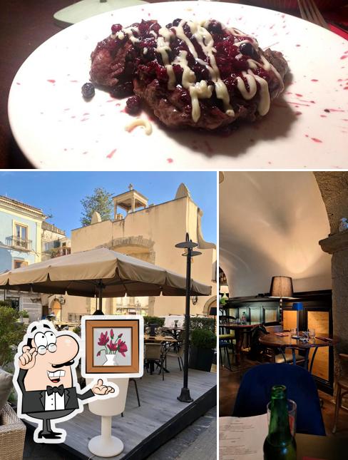La interni e cibo del ristorante