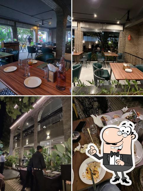 Take a seat at one of the tables at Tusk Restobar