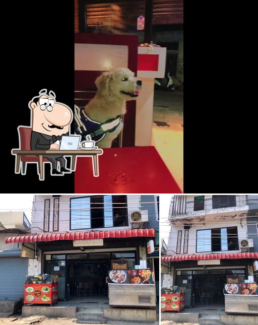 Take a seat at one of the tables at Sanjay Chat
