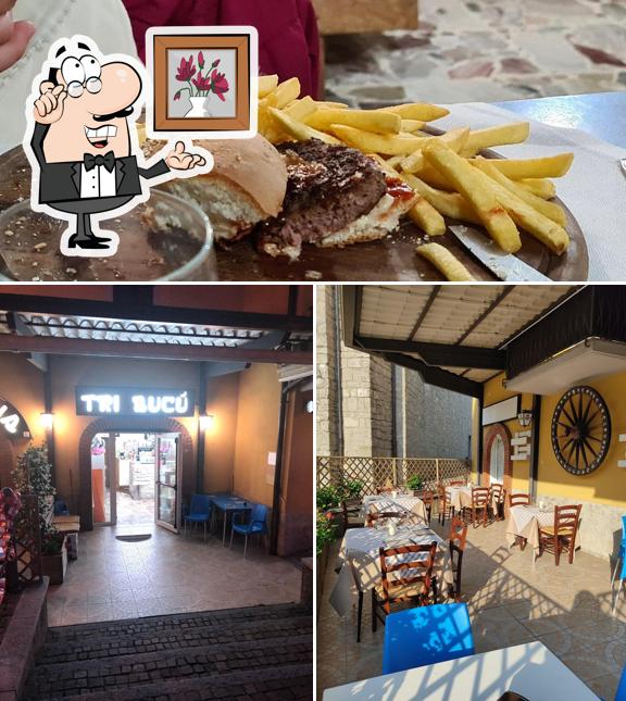 Questa è la foto che presenta la interni e cibo di Pizzeria Tri Bucù