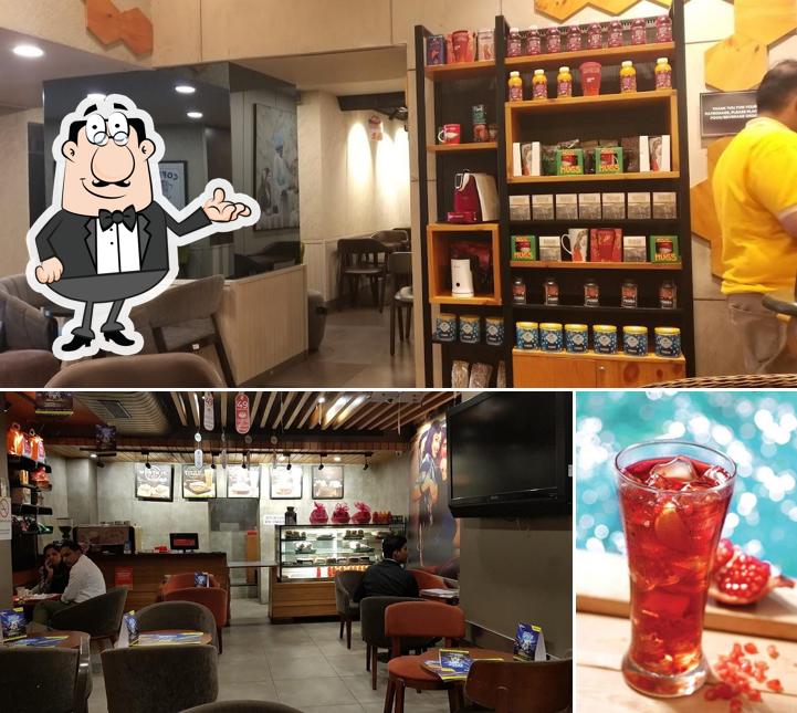 The photo of interior and food at Café Coffee Day