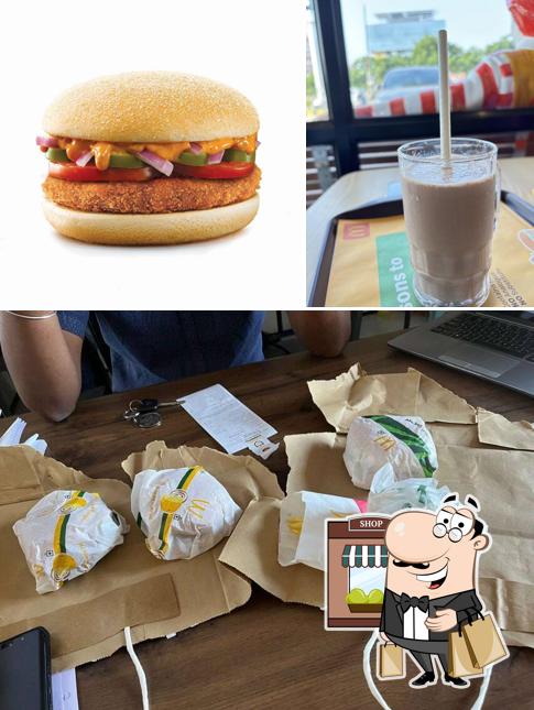 McDonald's is distinguished by exterior and food