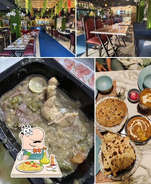 Take a look at the photo displaying food and interior at Kango Castle
