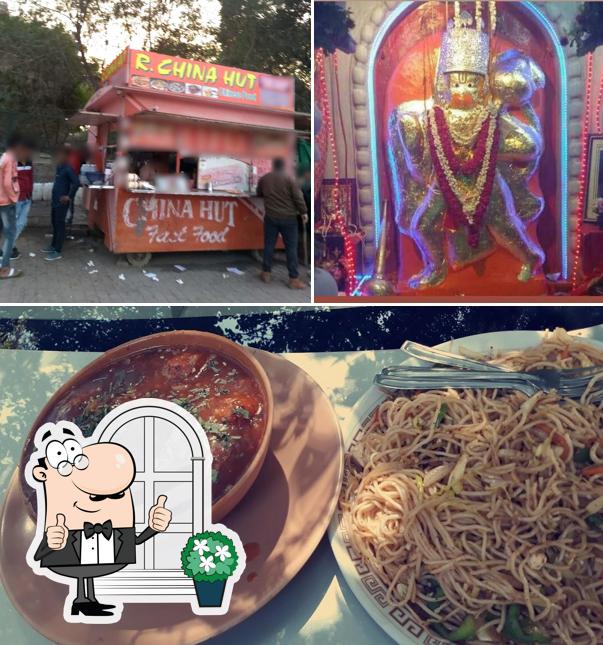Check out the picture showing exterior and food at R China Hut