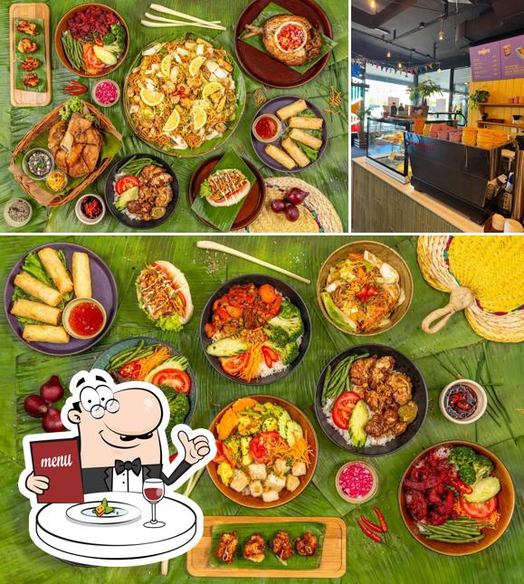 La cibo e interni del ristorante