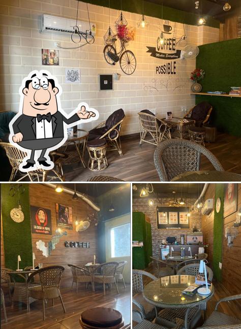 The photo of interior and exterior at The Aroma espresso Bar