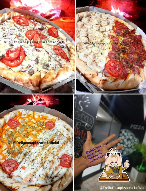 Escolha pizza no Dellacasa Pizzaria
