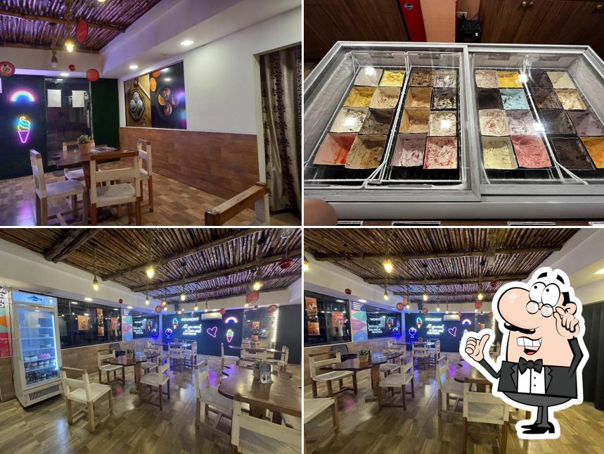 Take a seat at one of the tables at Dumont Creamery