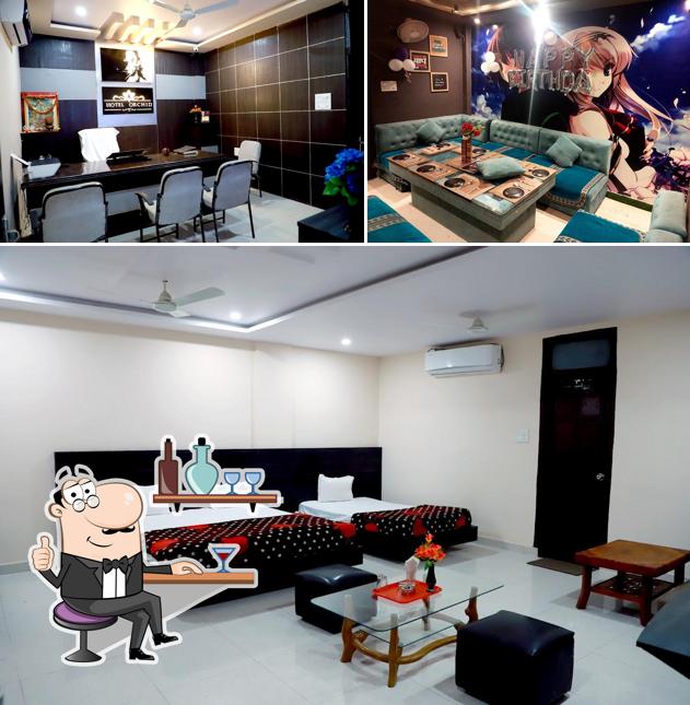 Among different things one can find interior and food at O2 RESTAURANT BY HOTEL ORCHID
