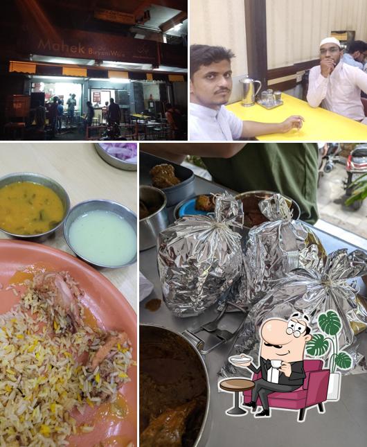 This is the picture depicting interior and food at Hotel Mahek The Biryaniwala