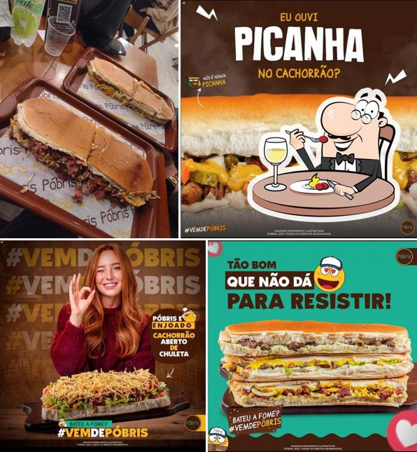 Sanduíche de carne de porco desfiada em Hot Dog Póbris Itajaí