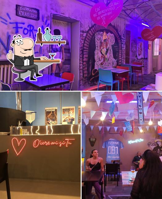 Gli interni di 081 pizzeria napoletana