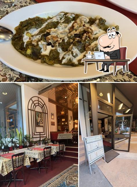 Questa è la immagine che raffigura la interni e cibo di Café Restaurant Shiraz