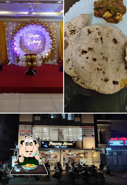 The picture of food and exterior at Peppery House