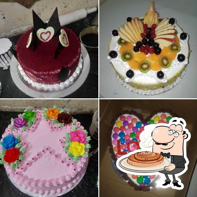 Celebration cake and coffee cafe