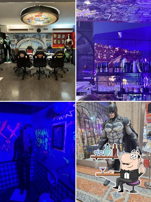 Gli interni di Super Heroes Steakhouse & Art Gallery