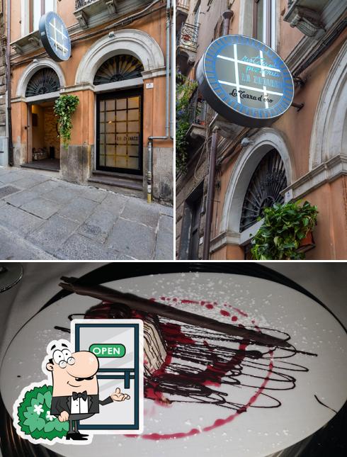 La esterno e cibo del ristorante