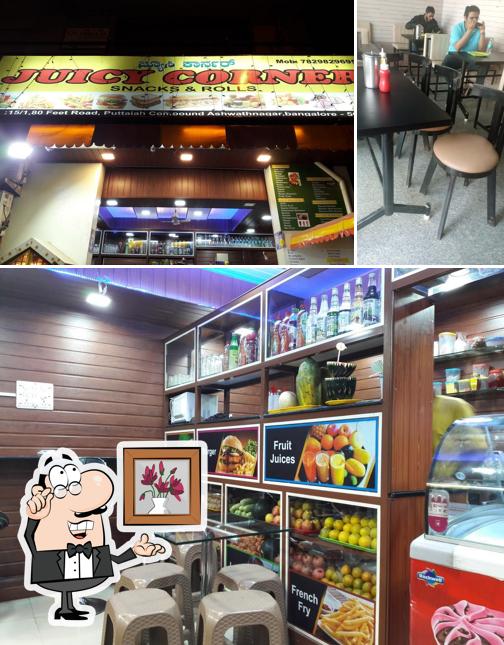 The interior of Juicy Corner