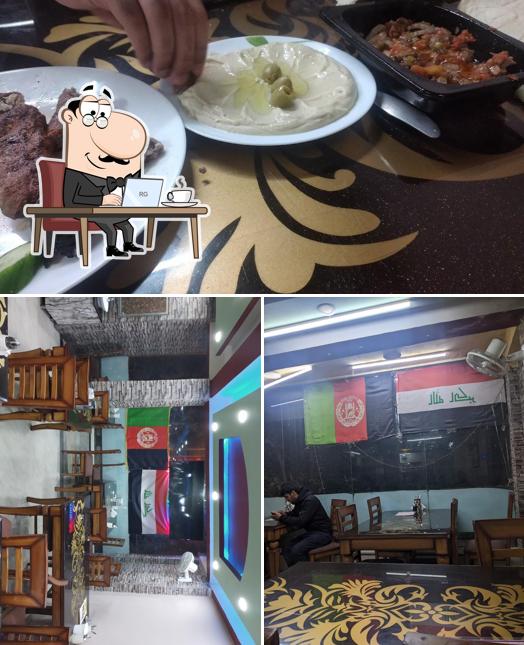 Among different things one can find interior and food at Wali-Alasr مطعم ولی العصر