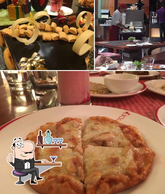 The picture of interior and food at TCK Restaurant
