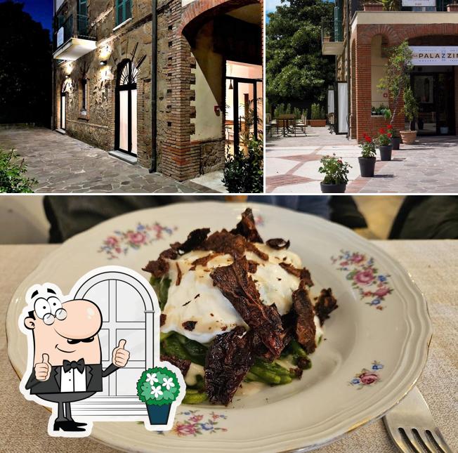 La esterno e cibo del ristorante