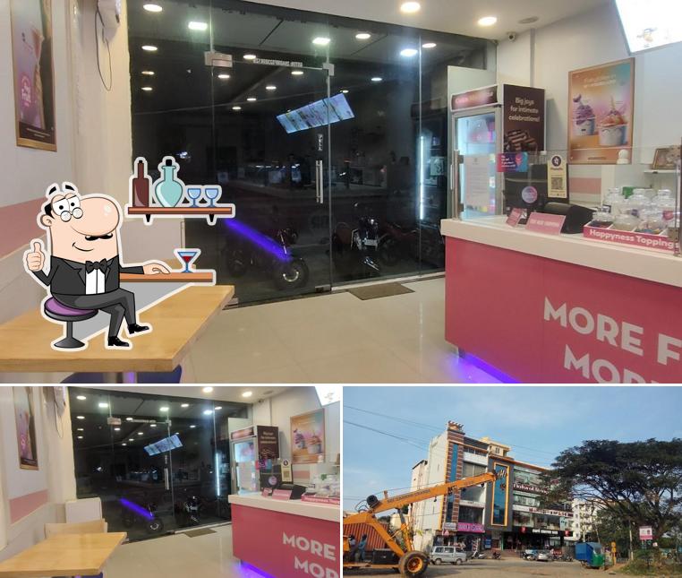 Take a look at the photo showing interior and exterior at Baskin Robbins