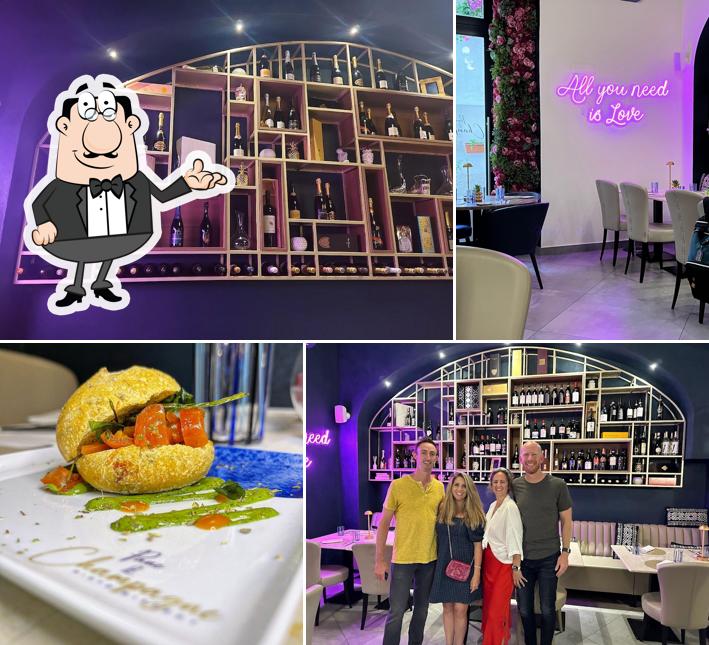 Gli interni di Pane e champagne