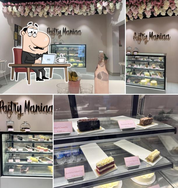 Take a seat at one of the tables at Pastry Maniaa