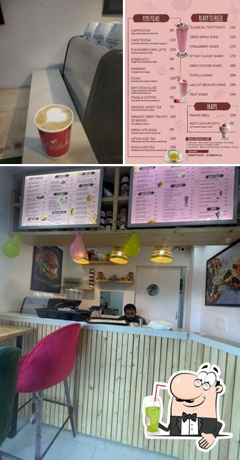 Enjoy a drink at Brewbakes café