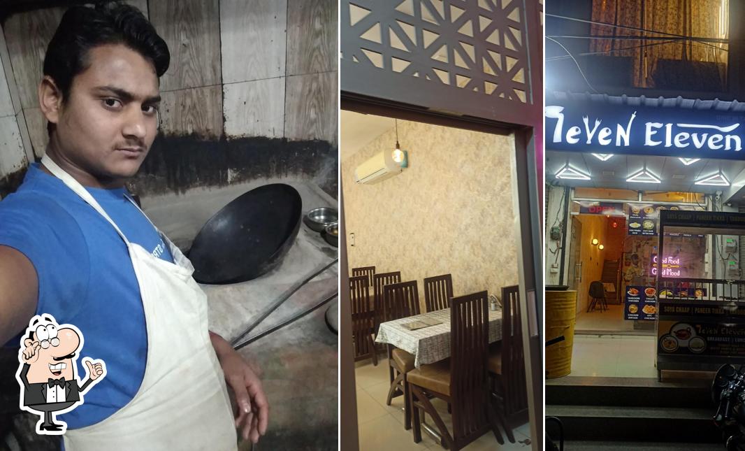 Take a seat at one of the tables at Seven Eleven Restaurant