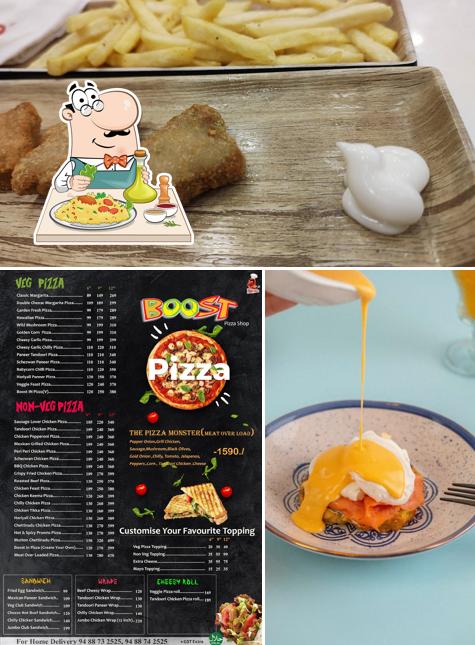 Food at Boost pizza shop