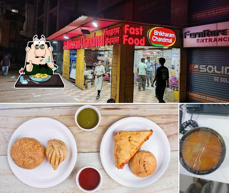 Among various things one can find food and exterior at Bhikharam Chandmal