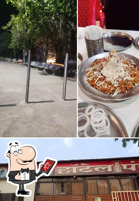 The restaurant's exterior and food