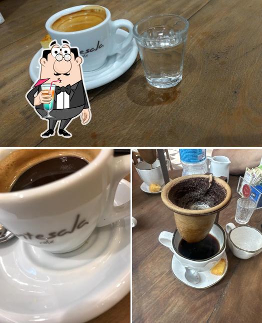 Tome uma bebida do menu