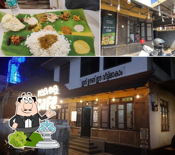 The picture of Kerala Cafe’s exterior and food