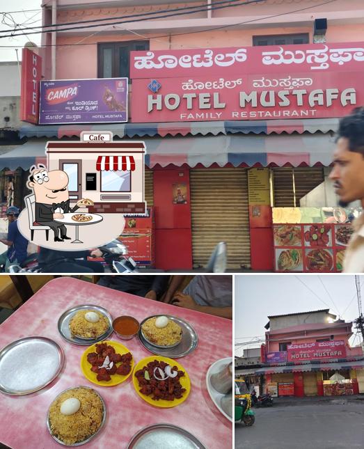The picture of exterior and food at Hotel New Musthafa