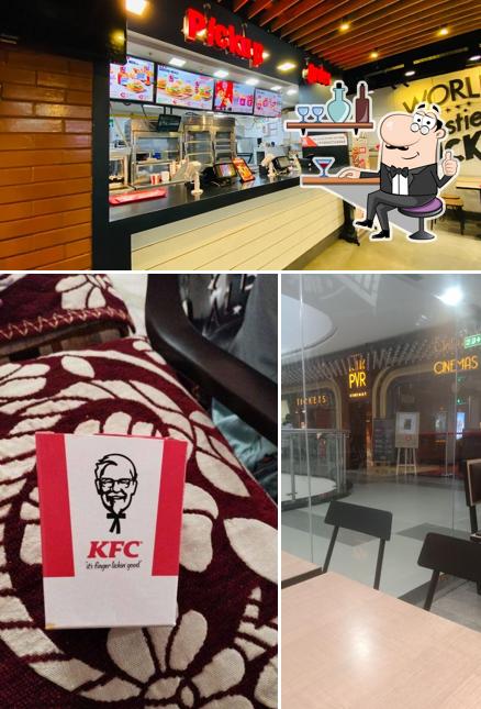 Take a seat at one of the tables at KFC