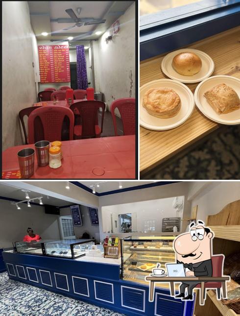 Take a seat at one of the tables at Goan Bakery