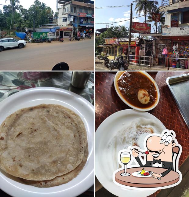 Check out the image showing food and exterior at Aradhana Hotel Kadakkal