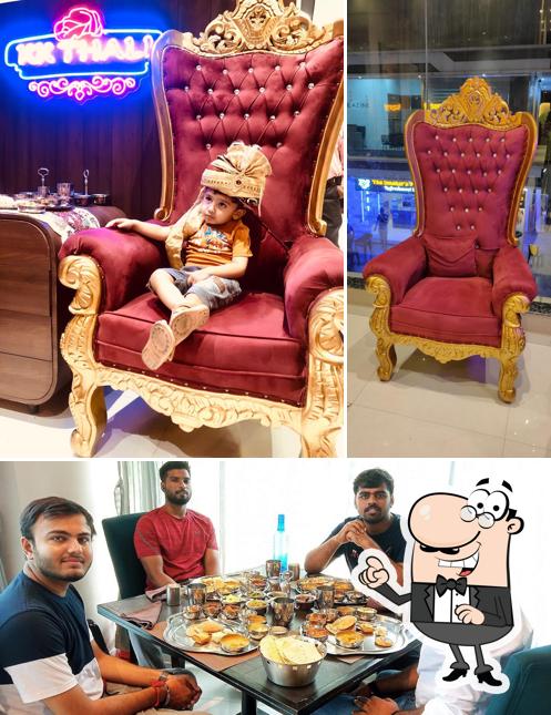 Among different things one can find interior and food at KK Thali Restaurant & Banquet