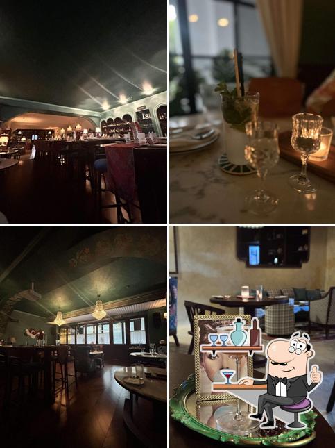 Take a seat at one of the tables at Lucia