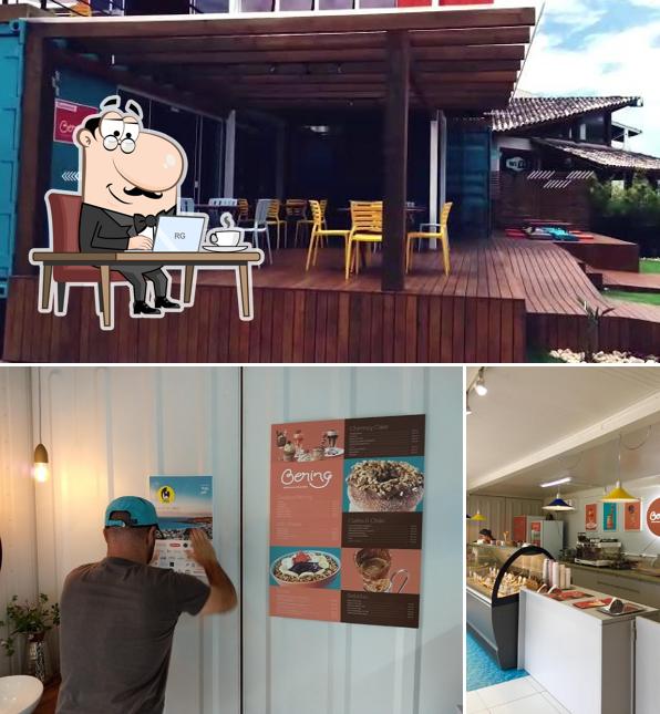 O interior do Gelateria Bering