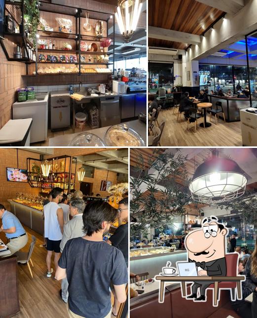 Sente em uma das mesas no Cafeteria Sujinho